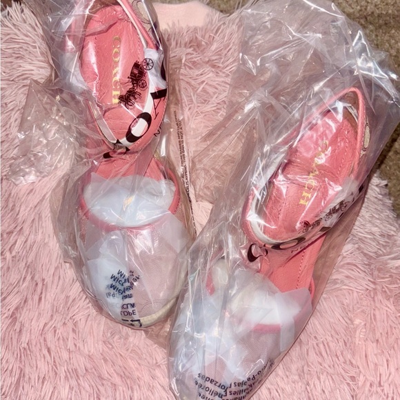 NEW Coach Raine Signature Jacquard Pink Espadrille Wedge Sandals Size 11M - Picture 9 of 16